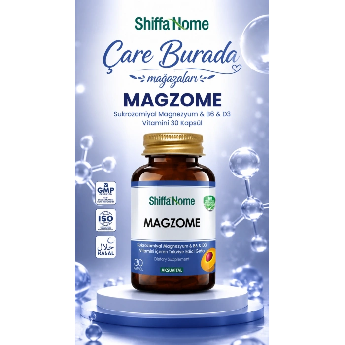 Shiffa Home - Sukrozomiyal Magnezyum & B6 & D3 Vitamini (30 Kapsül)
