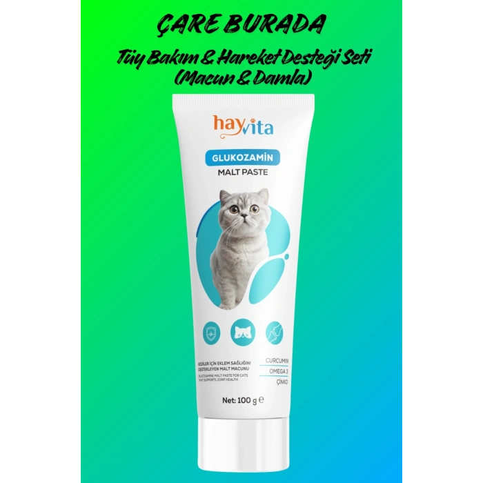 Tüy Bakım & Hareket Desteği Seti (B Complex Drop, Anti-Hair Loss & Glukozamin Macun)