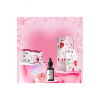 Sevgi Seti Love Tütsü 20 Çubuk + Gül  Yağı 20 ml + Ekinezya Çayı 20 Poşet