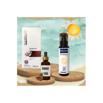 Bronzlaşma Yağı + Kakao Yağı + 24 spf Bronzlaştırıcı set
