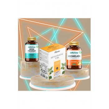 Form Set Krom Pikolinat + Kayısılı Biberiyeli Çay+ Bromelain