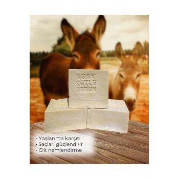 Eşek Sütü Sabun Doğal El Yapımı 3 Adet Yaşlanma Karşıtı