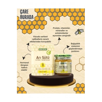Arı Sütü Arı Poleni Ham Bal Karışımı 220 Gr7000mg çocuk
