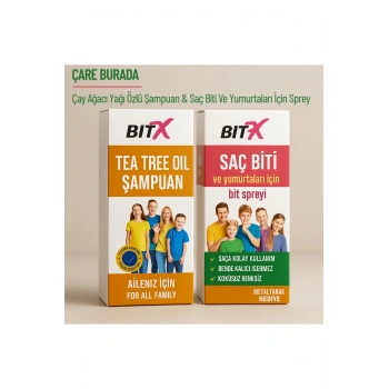 Bitex - Çay Ağacı Özlü Şampuan + Saç Biti ve Yumurtaları İçin Sprey (Tarak Hediyeli)