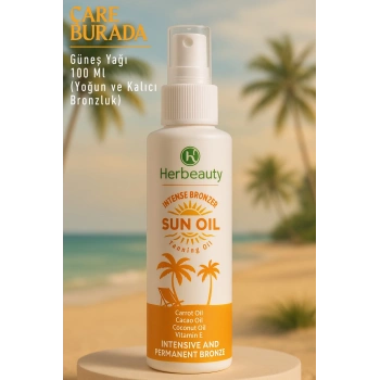Herbeauty - Bronzlaştırıcı Güneş Yağı 100 Ml (Kakao Yağı, Havuç Yağı, E Vitamini)