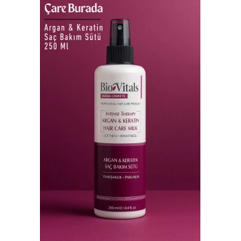 BioVitals - Argan & Keratin Saç Bakım Sütü 250 Ml (Yumuşaklık & Parlaklık)