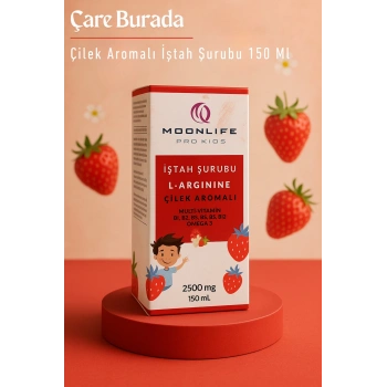 Moonlife - Çilek Aromalı İştah Şurubu 2500 mg (L-Arginine & Omega 3 & Multivitamin)