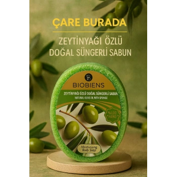 Biobiens - Zeytinyağı Özlü Doğal Süngerli Sabun 135 gr