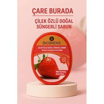 Biobiens - Çilek Özlü Doğal Süngerli Sabun 135 gr