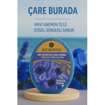 Biobiens - Mavi Anemon Özlü Doğal Süngerli Sabun 135 gr