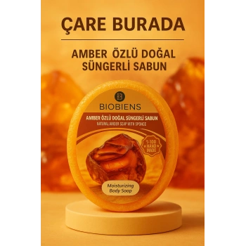Biobiens - Amber Özlü Doğal Süngerli Sabun 135 gr