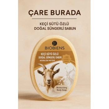 Biobiens - Keçi Sütü Özlü Doğal Süngerli Sabun 135 gr
