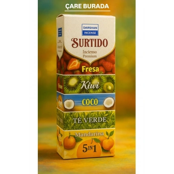 Darshan Incense - Çilek & Kivi & Yeşilçay & Hindistan Cevizi & Mandalina 20li Çubuk Tütsü