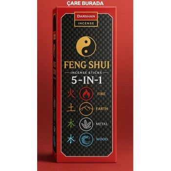 Darshan Incense - Feng Shui 20li Çubuk Tütsü (5 Elementi Dengelemek & Meditasyon)
