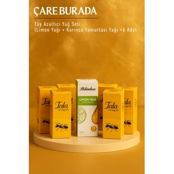 Tüy Azaltıcı Yağ Seti (1 Adet Limon Yağı 20 Ml + 6 Adet Karınca Yumurtası Yağı 20 Ml)
