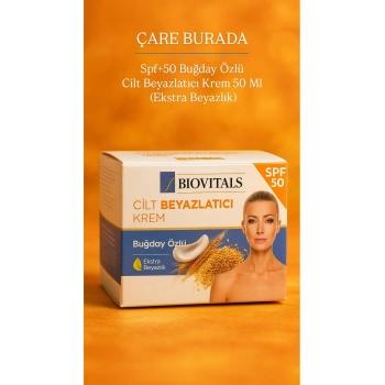 Biovitals - SPF+50 Buğday Özlü Cilt Beyazlatıcı Krem 50 Ml (Ekstra Beyazlık)
