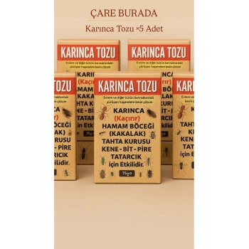 Karınca Tozu ×5 Adet 75 gr (Kene & Bit & Pire & Tahta Kurusu & Hamam Böceği)