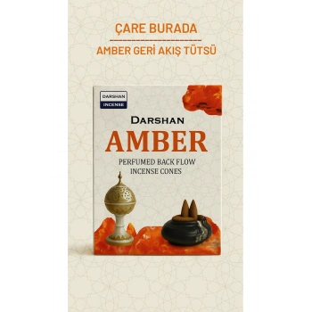 Darshan Incense - Amber Geri Akış Tütsü (10 Adet Geri Akış Tütsü)