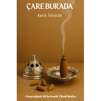 Gümüş Rengi Konik Tütsülük (Seçeceğiniz 10lu Konik Tütsü Hediye)