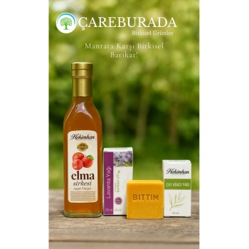 Hekimhan Elma Sirkesi, Lavanta Yağı, Bıttım sabunu, Çay ağacı Yağı (Mantar Seti)