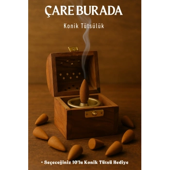 Ahşap Kutu Konik Tütsülük (Seçeceğiniz 10lu Konik Tütsü Hediye)