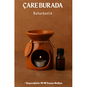 Kahverengi Yapraklı Buhurdanlık (Seçeceğiniz 10 Ml Esans Hediye)