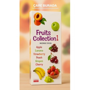 Darshan Incense - Fruits Collection 20li Çubuk Tütsü (Çilek & Muz & Elma & Üzüm & Kiraz & Şeftali)