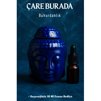 Parlak Lacivert Buda Buhurdanlık (Seçeneğiniz 10 Ml Esans Hediye)