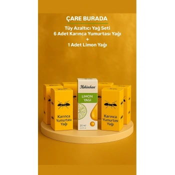 Tüy Azaltıcı Yağ Seti (1 Adet Limon Yağı + 6 Adet Karınca Yumurtası Yağı)