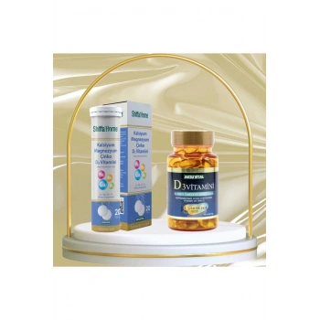 D3 Vitamini 60 Soft Jel Kapsül + Kalsiyum Magnezyum Çinko D3 20 Eferesan Tablet