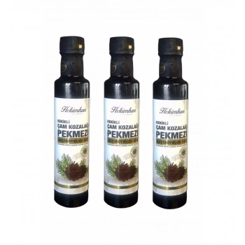Hekimhan Kekikli Çam Kozalağı Pekmezi Hekimhan Keçiboynuzu Özü Hepsi Bir Arada 3 Şişe