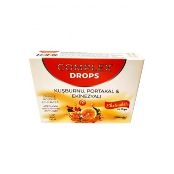Complex Drops Bitkisel Kuşburnu Portakal  Ekinezyalı Boğaz Pastili 24 Drops