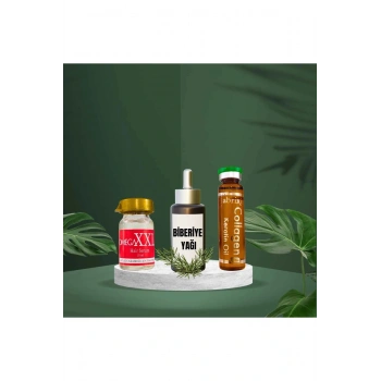 Saç Bakım Seti Hızlı Sonuç Serum, Collegen Keratin Serum ve Biberiye Yağı