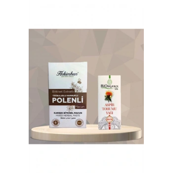 Tiribuluslu Harnuplu Polenli Macun 420 gr ve Aspir Tohumu Yağı Soğuk Pres 100 ml