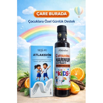 ÇareBurada Çocuklara Özel Günlük Destek Seti | Kalsiyum D3 + C Vitaminli Harnup Pekmezi