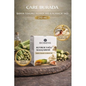 Kuyruk Yağı & Alabalık Yağı & Bamya Tohumlu Masaj Kremi 210 Ml
