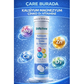 Kalsiyum & Magnezyum & Çinko & D3 Vitamini Efervesan Tablet 3500 mg (20 Tablet)
