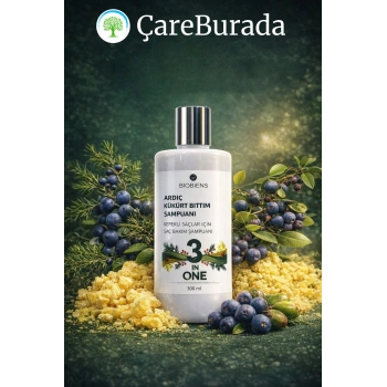 ÇareBurada Ardıç Kükürt Bıttım Şampuan 3IN1 Kepekli Saçlar için Saç Bakım Şapmupanı 300 ml