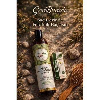 ÇareBurada Ardıç ve Çay Ağacı Özlü Şampuan 400 ml + Çay Ağacı Yağı 20 ml