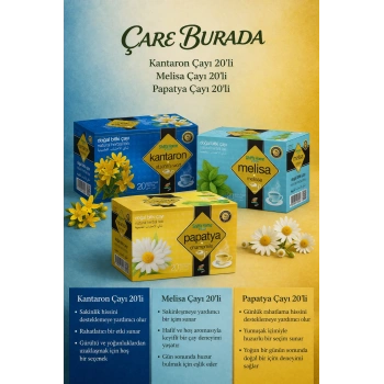Rahat Uyku ve Anti-Stres Çay Seti (Melisa Çayı 20li & Kantaron Çayı 20li & Papatya Çayı 20li)