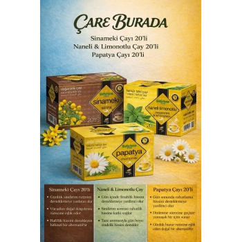Mide Dostu Çay Seti (Sinameki Çayı 20li & Papatya Çayı 20li & Naneli - Limonotlu Çay 20li)