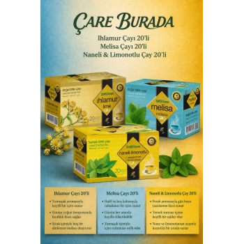 Rahat Nefes Çay Seti (Ihlamur Çayı 20li & Melisa Çayı 20li & Naneli - Limonotlu Çay 20li)