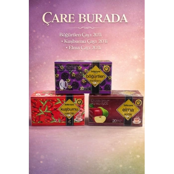 Tatlı ve Keyifli İçim Çay Seti (Böğürtlen Çayı 20li & Elma Çayı 20li & Kuşburnu Çayı 20li)