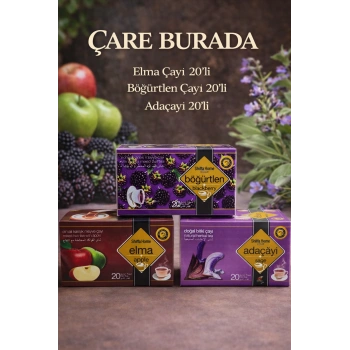 Yemek Sonrası Rahatlama Çay Seti (Böğürtlen Çayı 20li & Elma Çayı 20li & Adaçayı 20li)