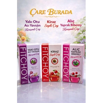 Şişkinlik Hafifletici Çay Seti (Kiraz Sapı Çayı 45li & Alıç - Biberiye Çayı 45li & Acı Yavşan - Yakı Otu Çayı 45li)