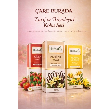 Zarif ve Büyüleyici Koku Seti (Çilek Yağı & Vanilya Yağı & Ylang Ylang Yağı)