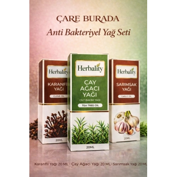 Antibakteriyel Yağ Seti ( Karanfil Yağı & Çay Ağacı Yağı & Sarımsak Yağı)