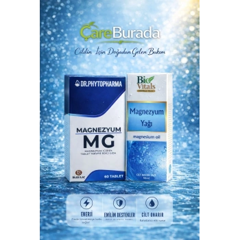 ÇareBurada Magnezyum Set | Magnezyum Tablet 60 Tablet & Magnezyum Yağı 50 ml.