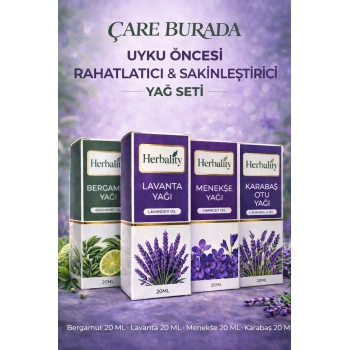 Sakinleştirici ve Uyku Öncesi Rahatlatıcı Yağ Seti (Bergamut Yağı & Lavanta Yağı & Karabaş Yağı & Menekşe Yağı)