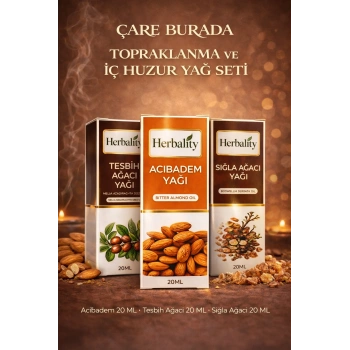 Topraklanma ve İç Huzur Yağ Seti (Acıbadem Yağı & Sığla Ağacı Yağı & Tesbih Ağacı Yağı)